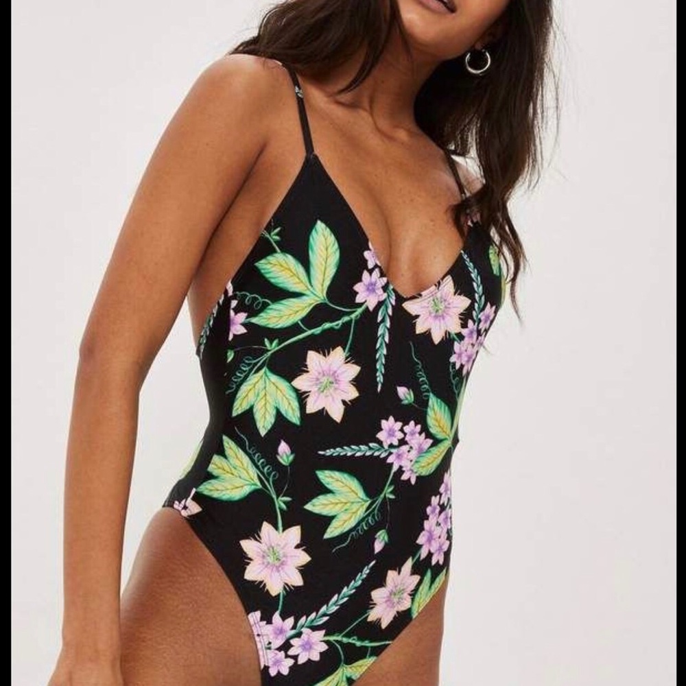 Sexy floral topshop one piece swimsuit